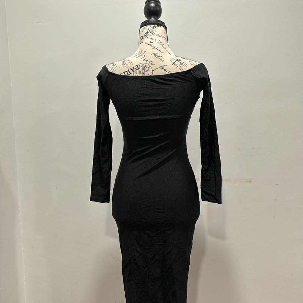 Shein Elegant Black Long Sleeve Dress Small - Picture 3 of 6